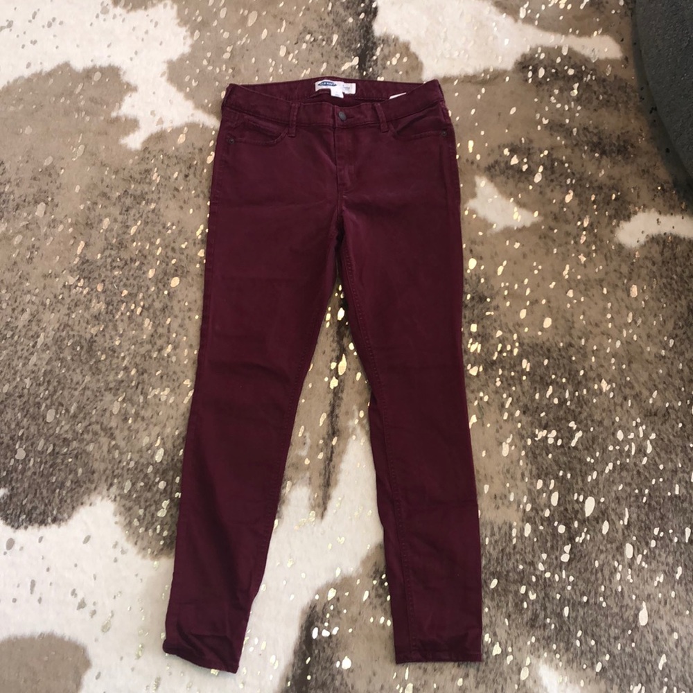 Maroon skinny jeans